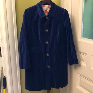 Boden blue velour lined jacket